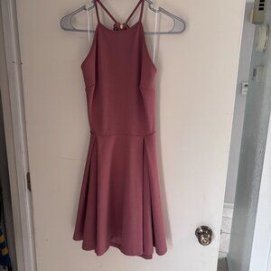 Windsor Mauve Dress with Lace Cut Out Back Medium